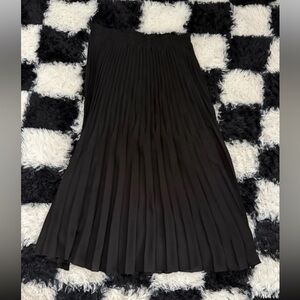 Max Studio Black Maxi Pleated Skirt